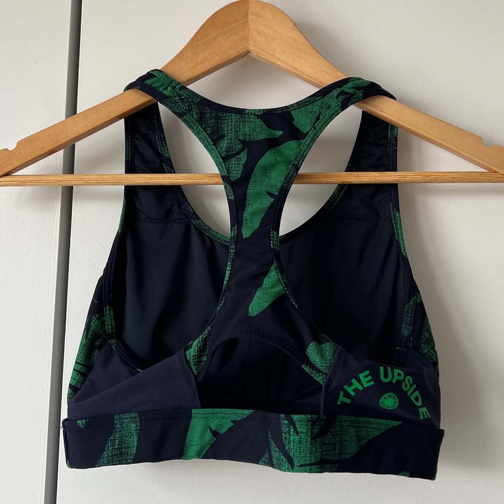 SoulCycle x The Upside palm leaf sports bra